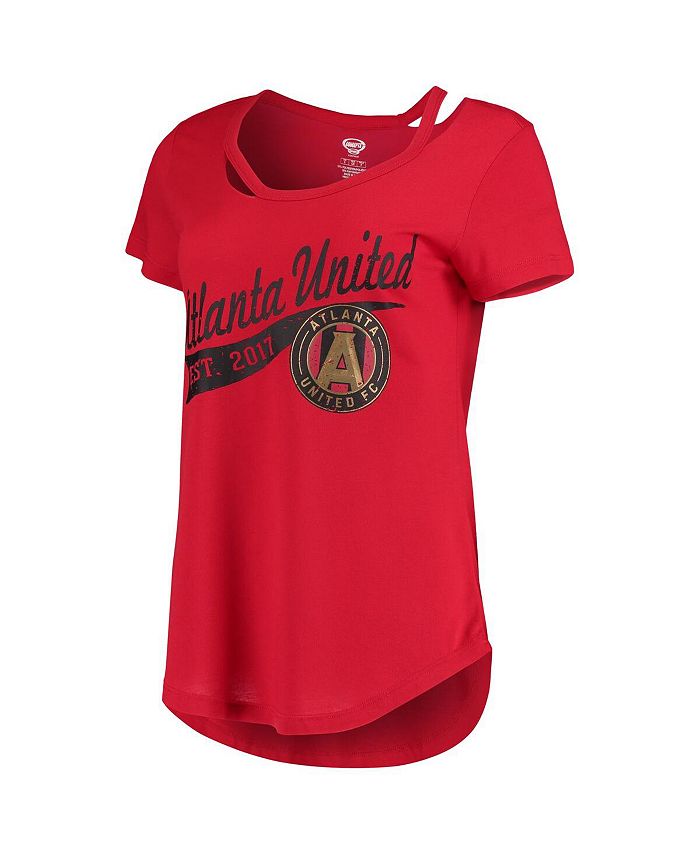 Women's Red Atlanta United FC Squad Cut Neck T-shirt