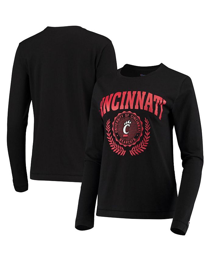 Women's Black Cincinnati Bearcats University Laurels Long Sleeve T-shirt