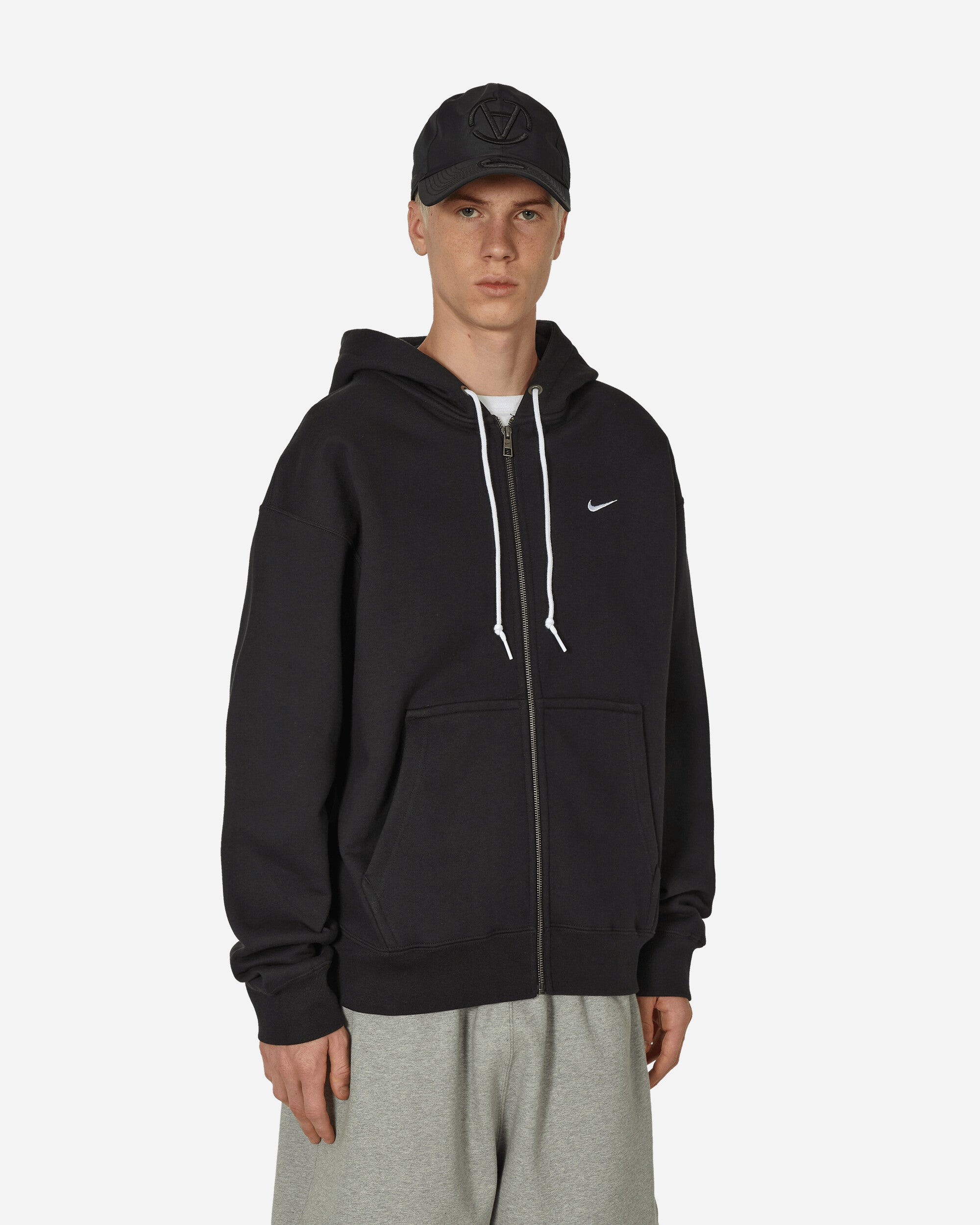 Solo Swoosh Full-Zip Hooded Sweatshirt Black