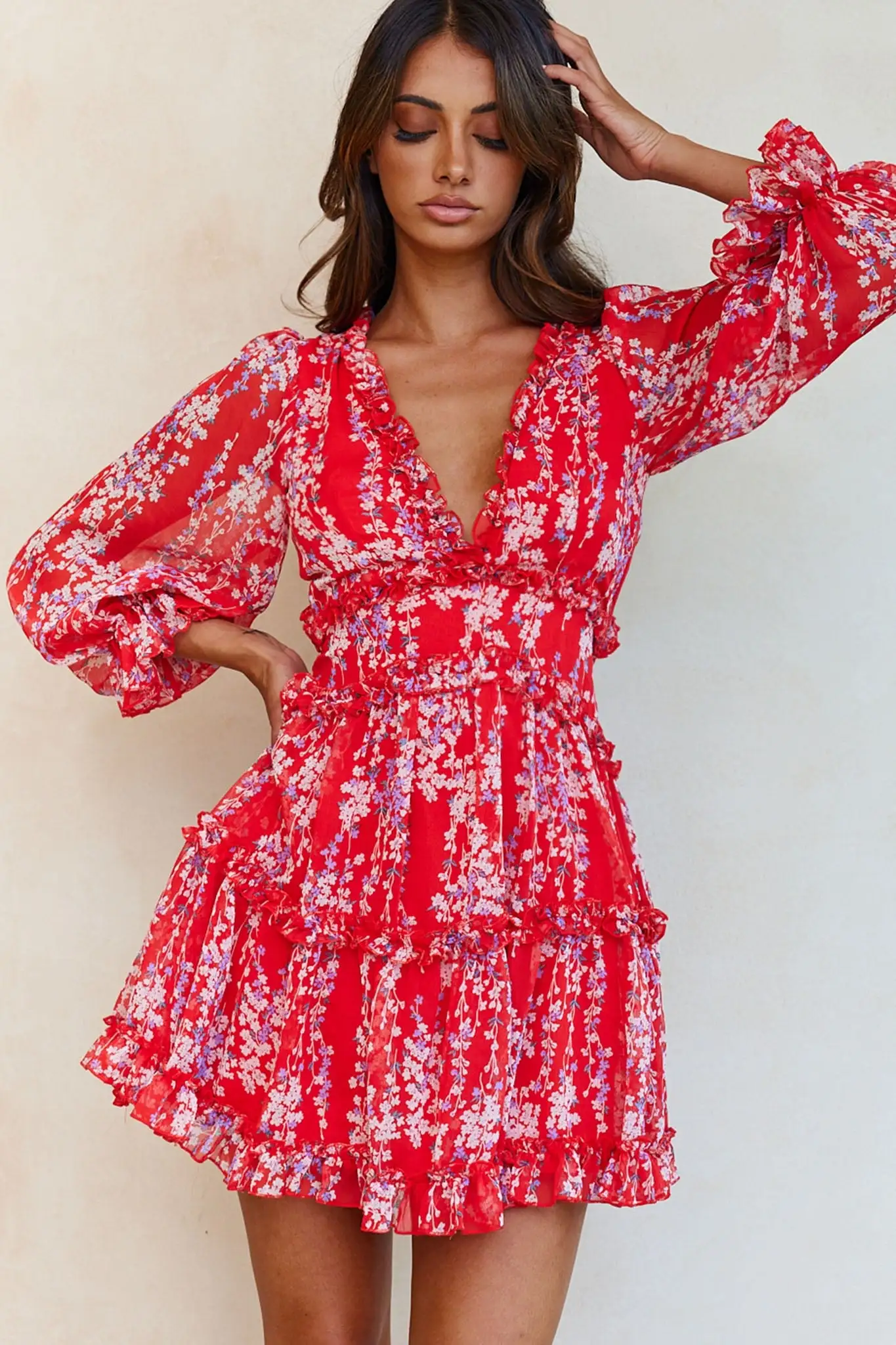 laney cutout back ruffle