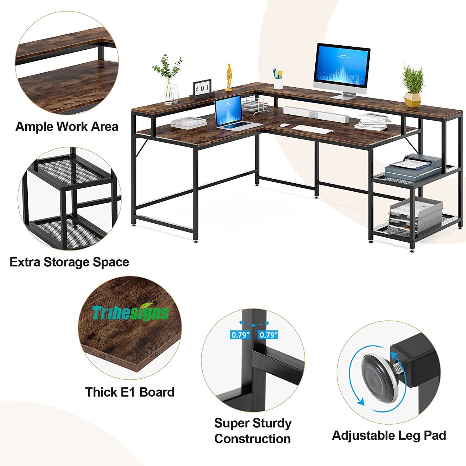 Reversible L-Shaped Desk, 69