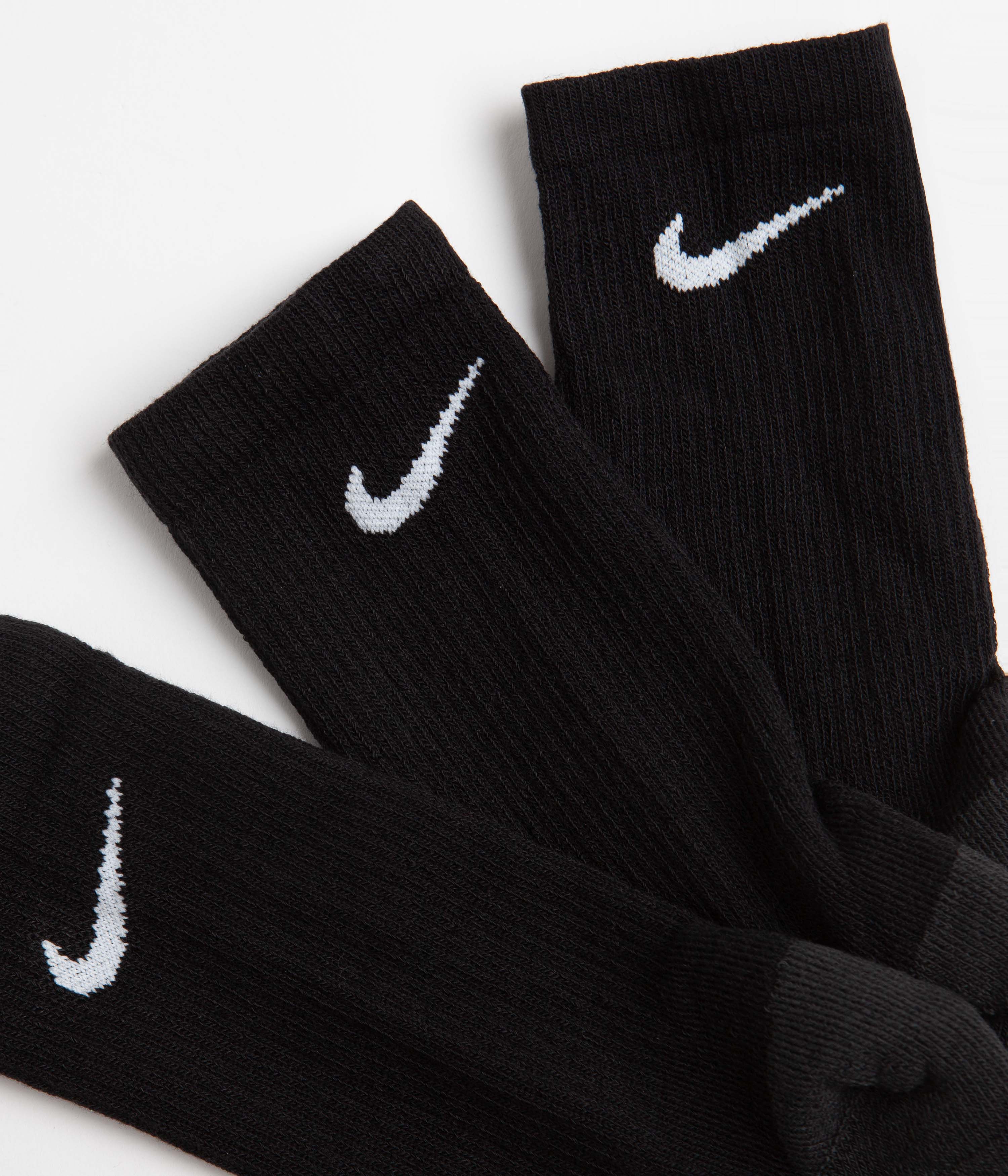 Nike SB Everyday Max Cushioned Crew Socks (3 Pack) - Black / Anthracite / White