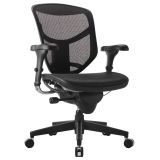 WorkPro Quantum 9000 Series Ergonomic Mesh/Mesh Mid-Back Chair， Black/Black， BIFMA Certified