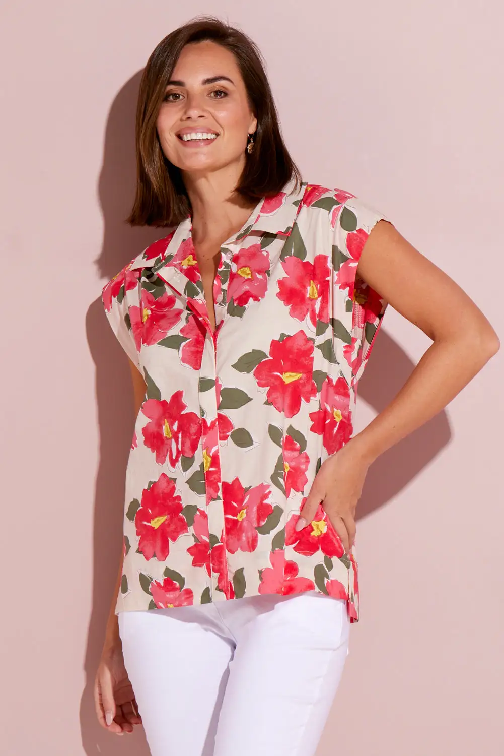 Fallon Cotton Shirt - Raspberry