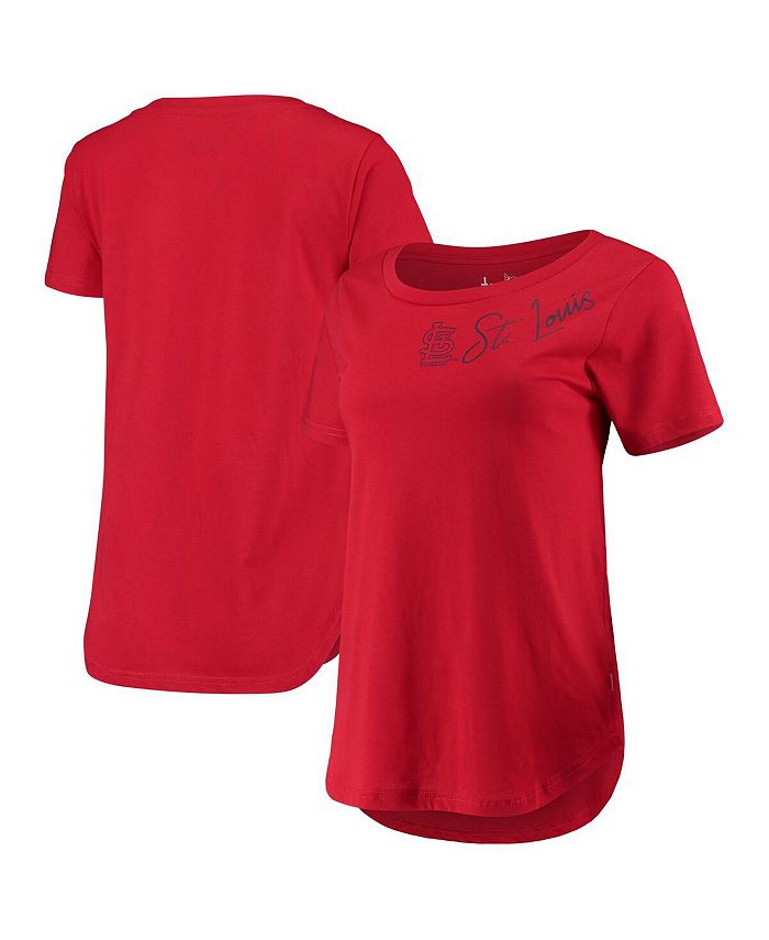 Women's Red St. Louis Cardinals Starting Lineup Tri-Blend Scoop Neck T-shirt