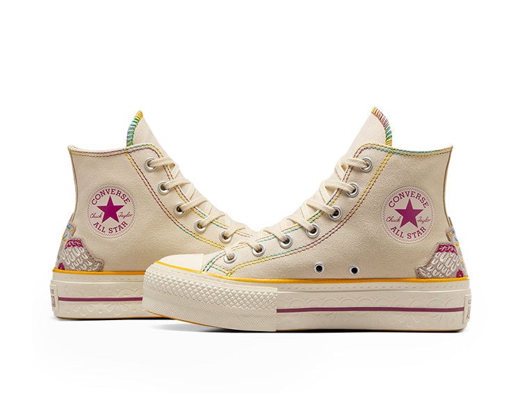 s Converse Chuck Taylor Hi Plataforma (Dia De Los Muertos) Womens Beige