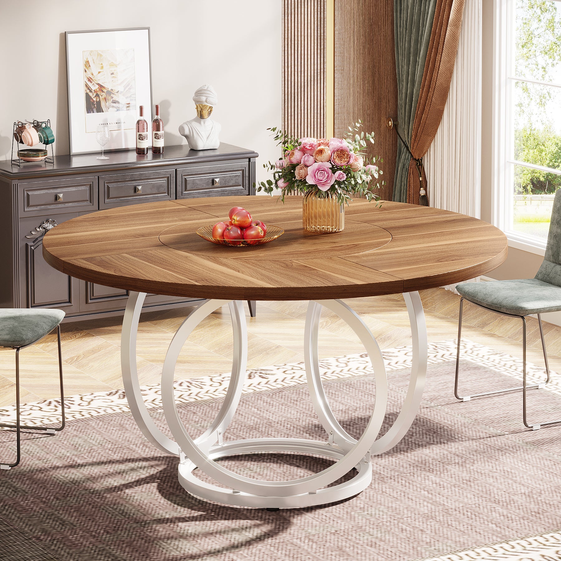 Round Dining Table for 4, Modern 47