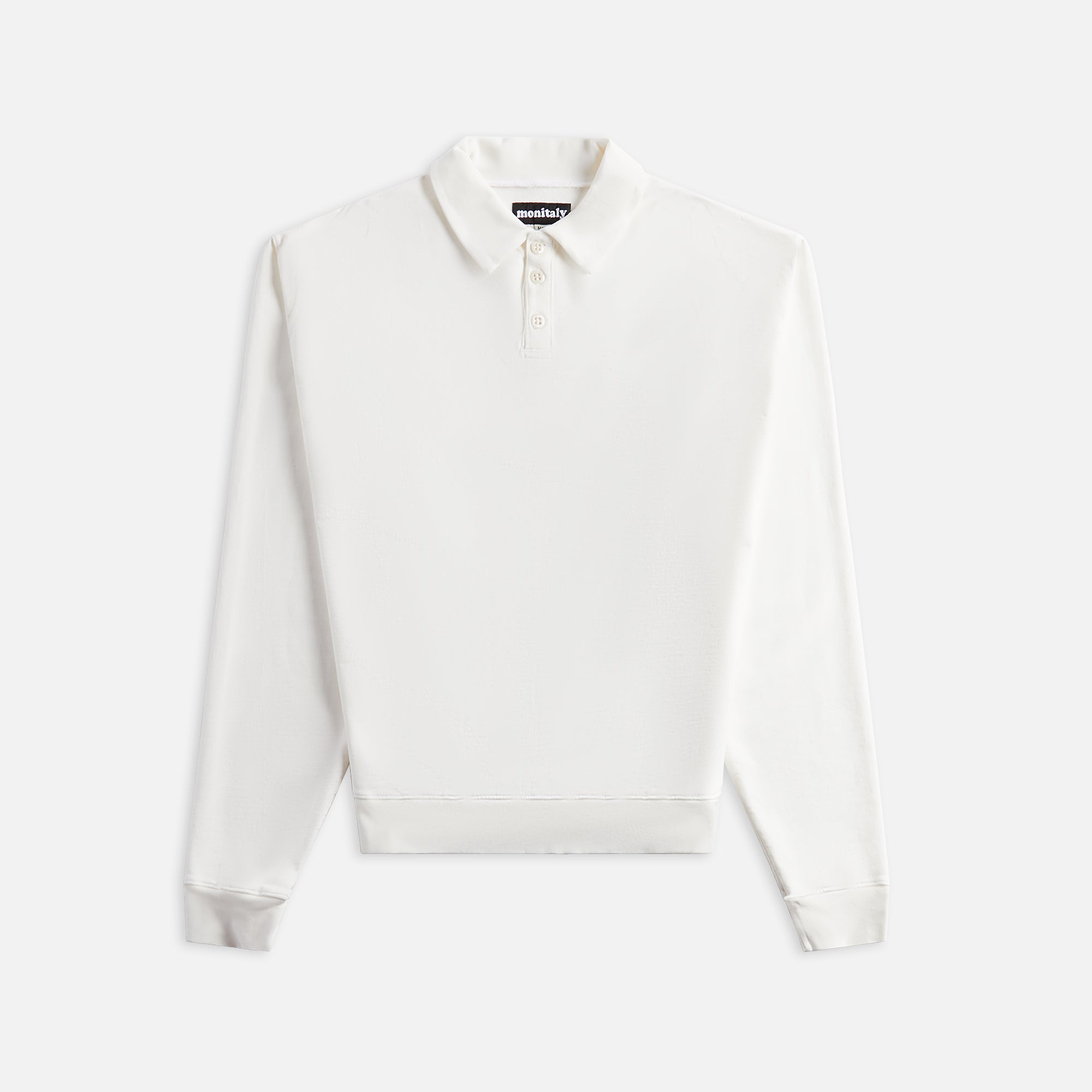 Monitaly French Terry Long Sleeve Polo - Cream