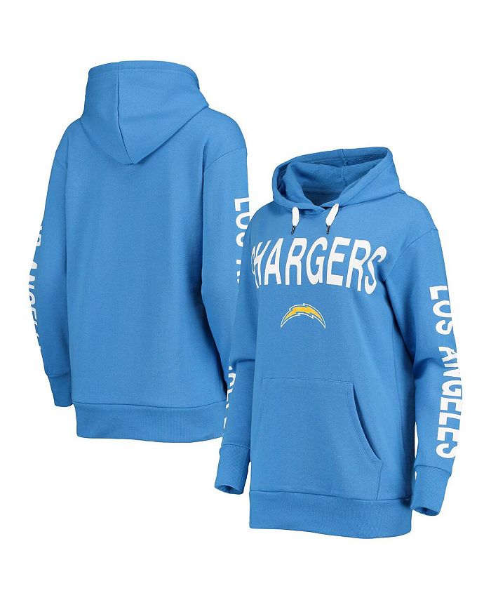 Women's Powder Blue Los Angeles Chargers Extra Point Pullover Hoodie