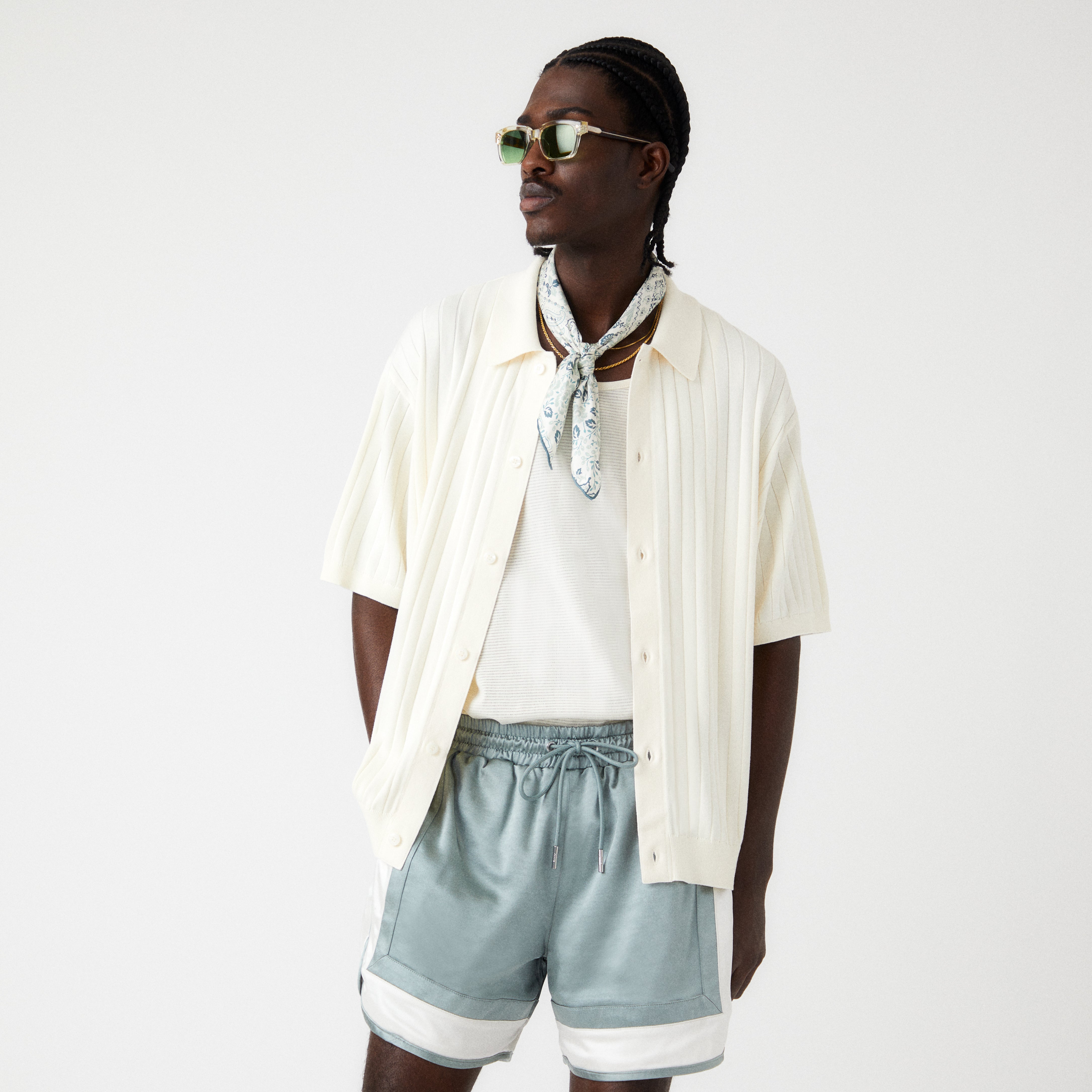 Kith Rhys Knit Stripe Buttondown - Sandrift