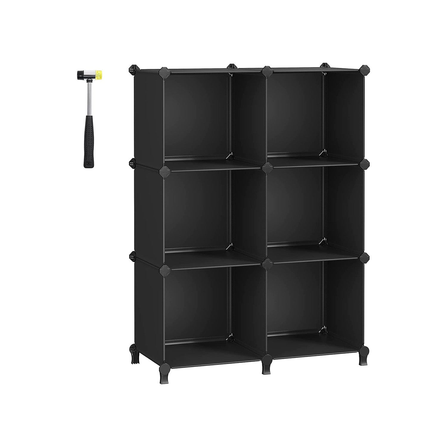 SONGMICS Large 6 Cube Storage Organizer Black Universal