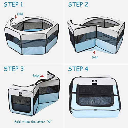 X-Zone Pet Portable Pet Playpen for Dogs， Cats and Small Animals for Indoor and Outdoor