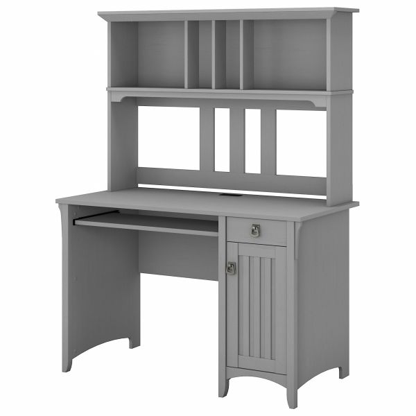 Bush Furniture Salinas Small Computer Desk with Hutch in Cape Cod Gray