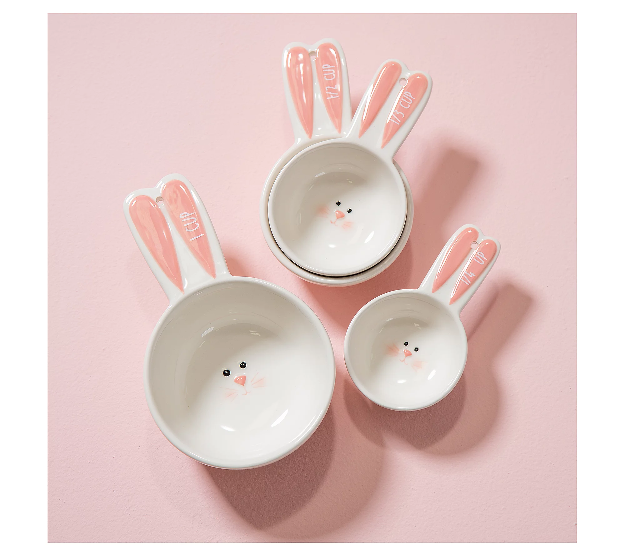 Evergreen Set of (4) Ceramic Bunny Measuring Cups