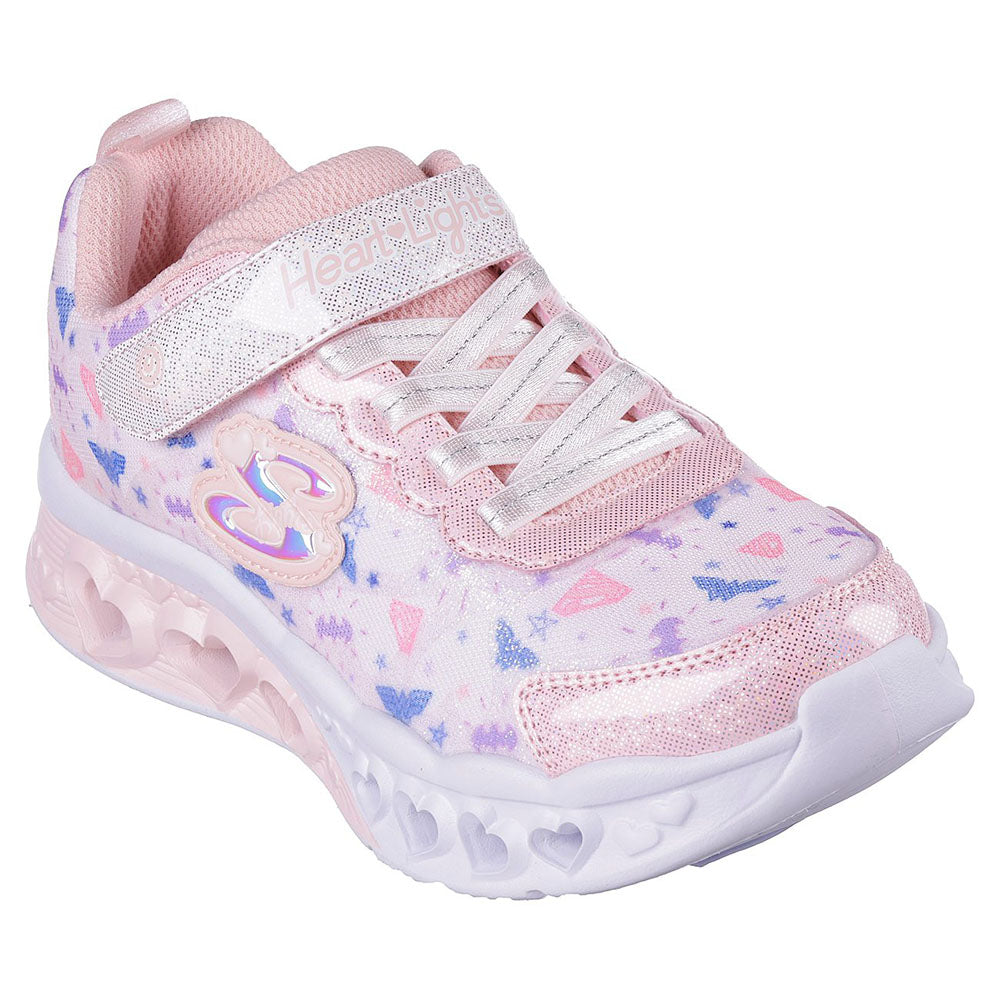 Skechers Girls DC Collection Flutter Heart Lights Shoes - 319509L-PKMT