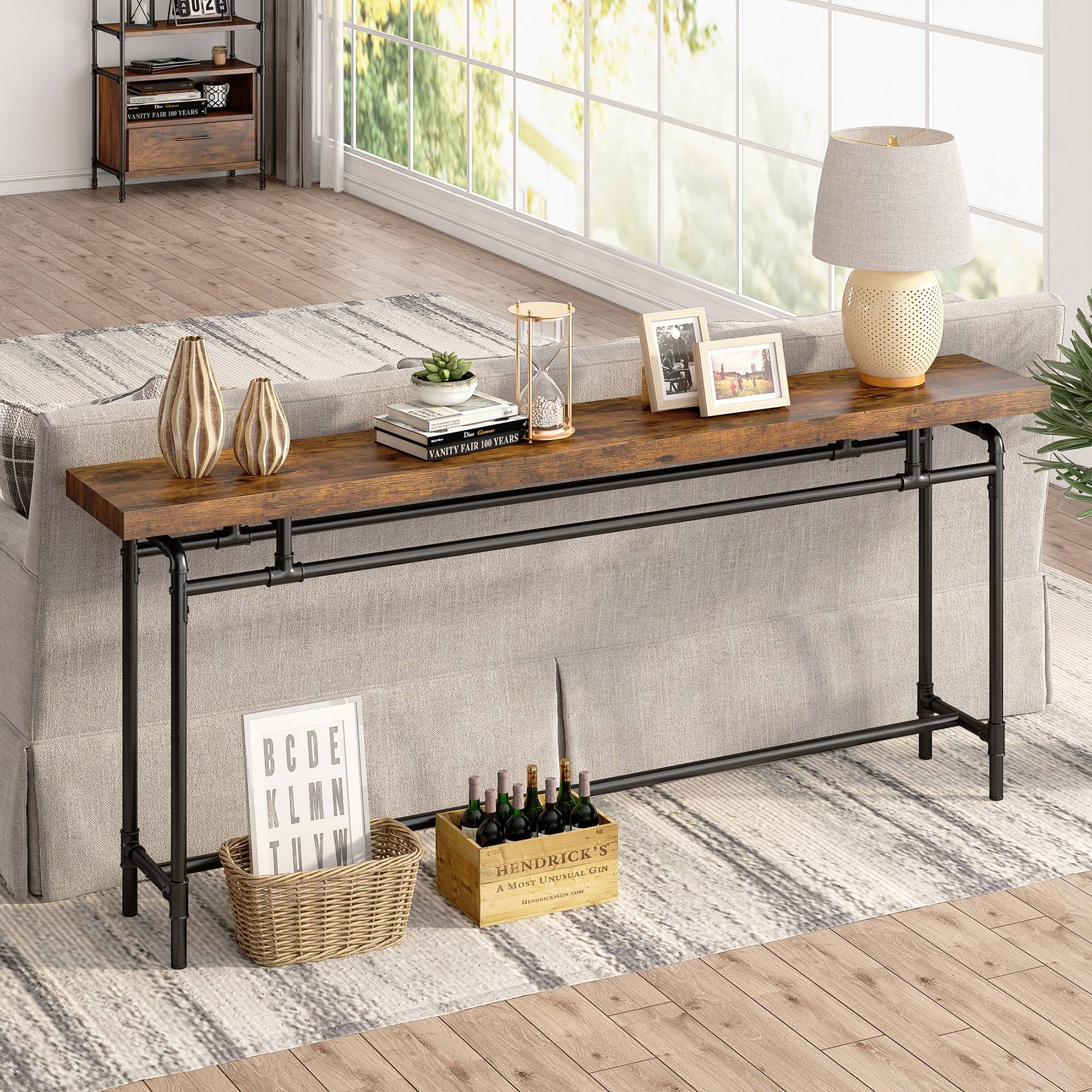 Industrial Console Table, 70.9