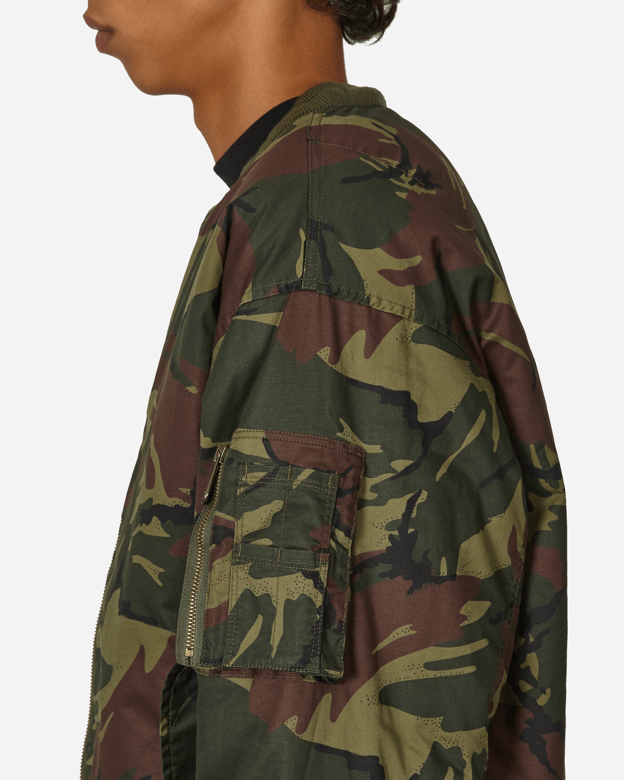 Woven MA1 Flight Jacket Camo Medium Olive / Black