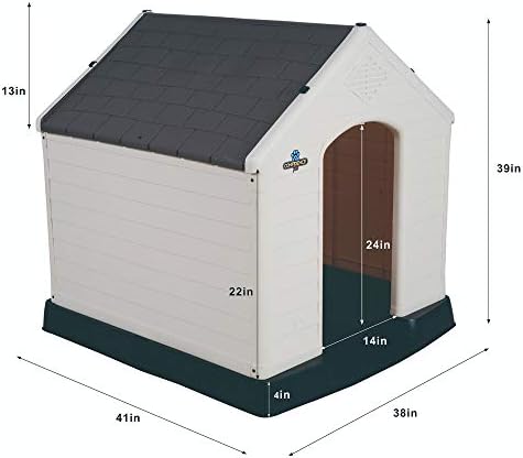 Pet XL Waterproof Plastic Dog Kennel Outdoor House Extra Large Brown