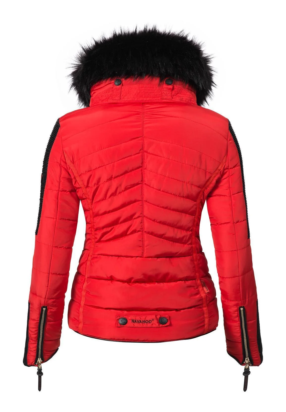 Women's short parka coat red