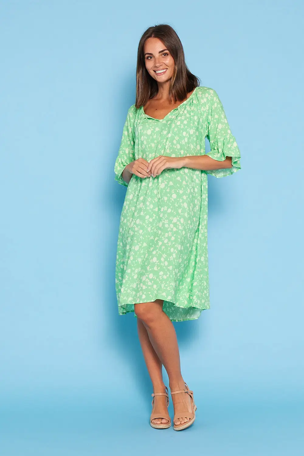 Melodia Dress - Apple Ditsy Floral