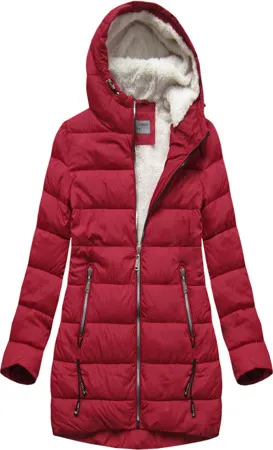 RED QUILTED LADIES 'JACKET WITH HOOD