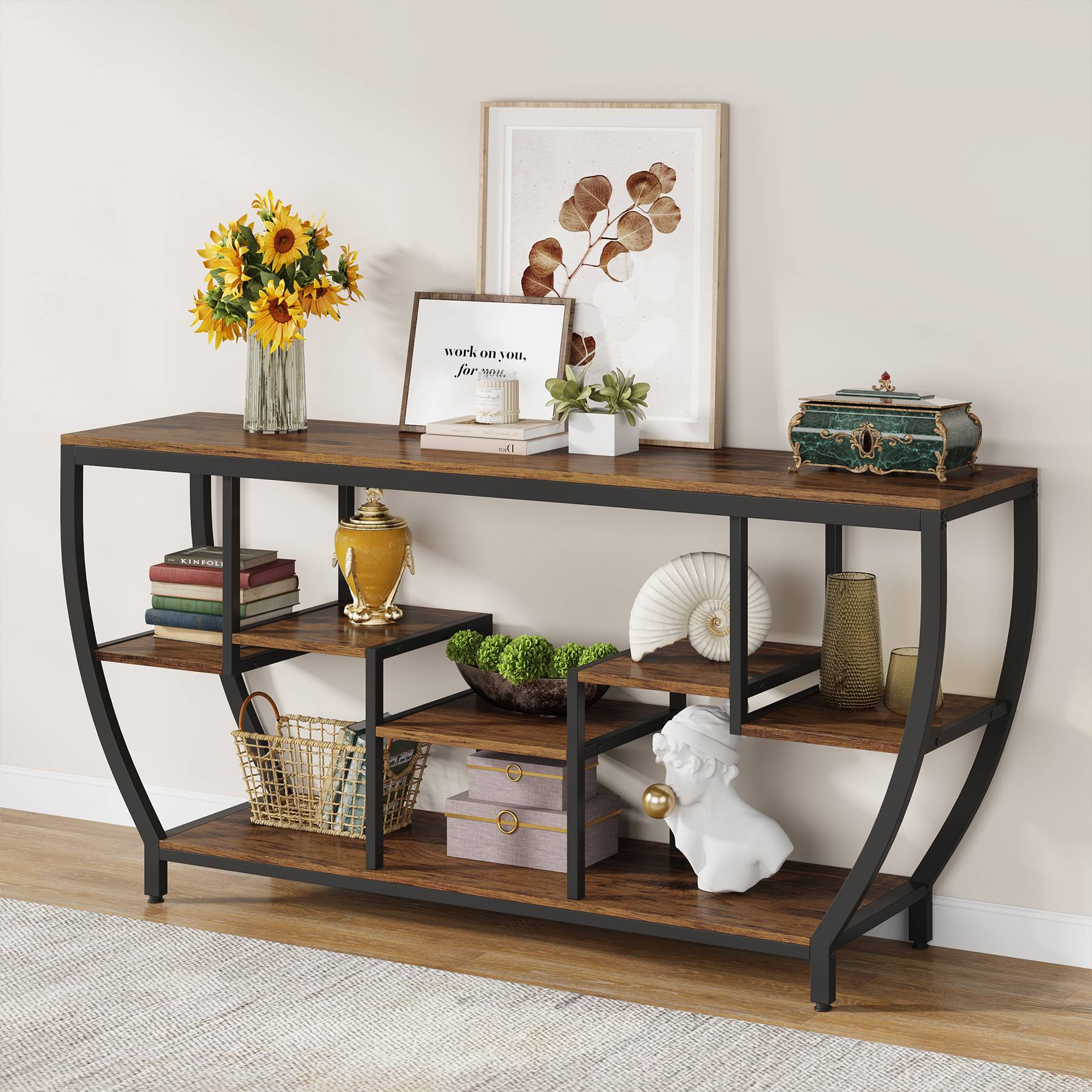 Industrial Console Table, 70.9