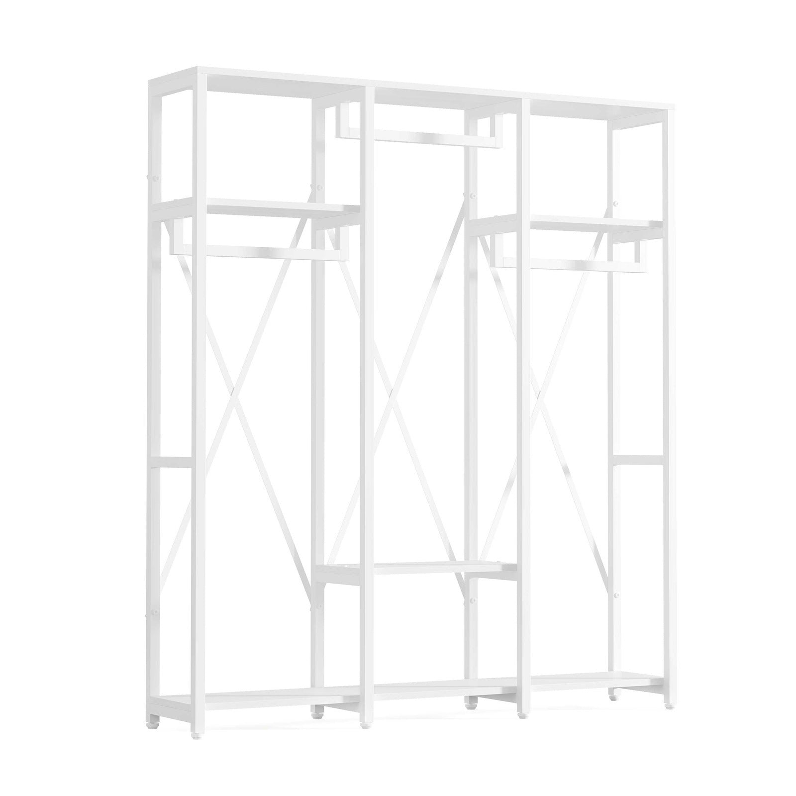 Freestanding Closet Organizer, Industrial 3 Rod Garment Rack