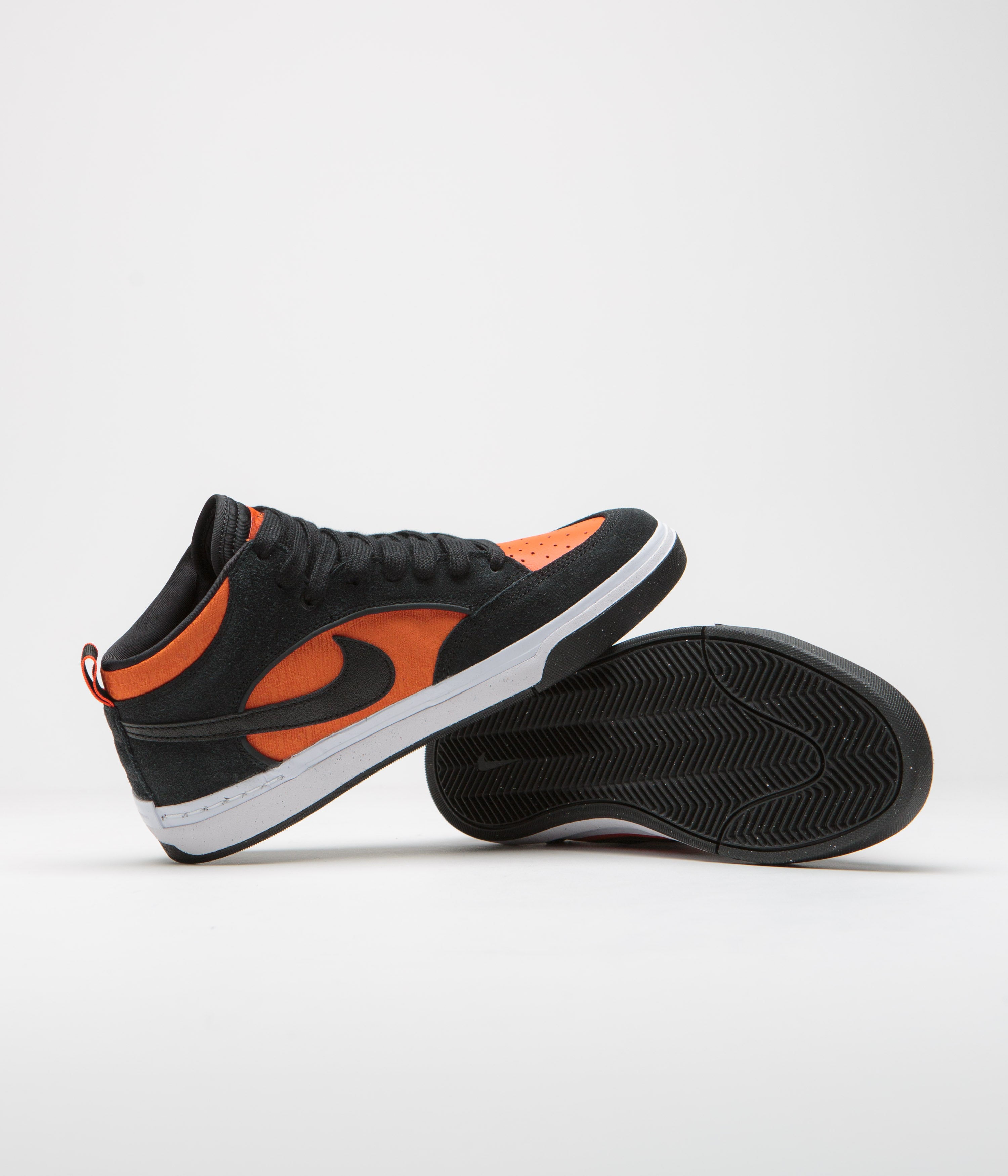 Nike SB React Leo Shoes - Black / Black - Orange - Electro Orange