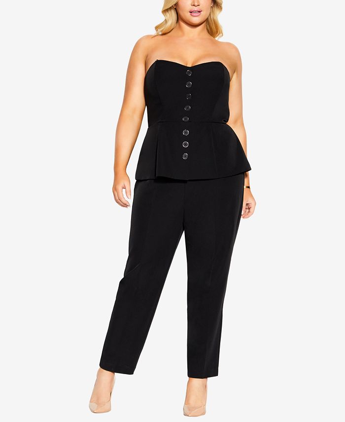 Trendy Plus Size Emma Peplum Jumpsuit