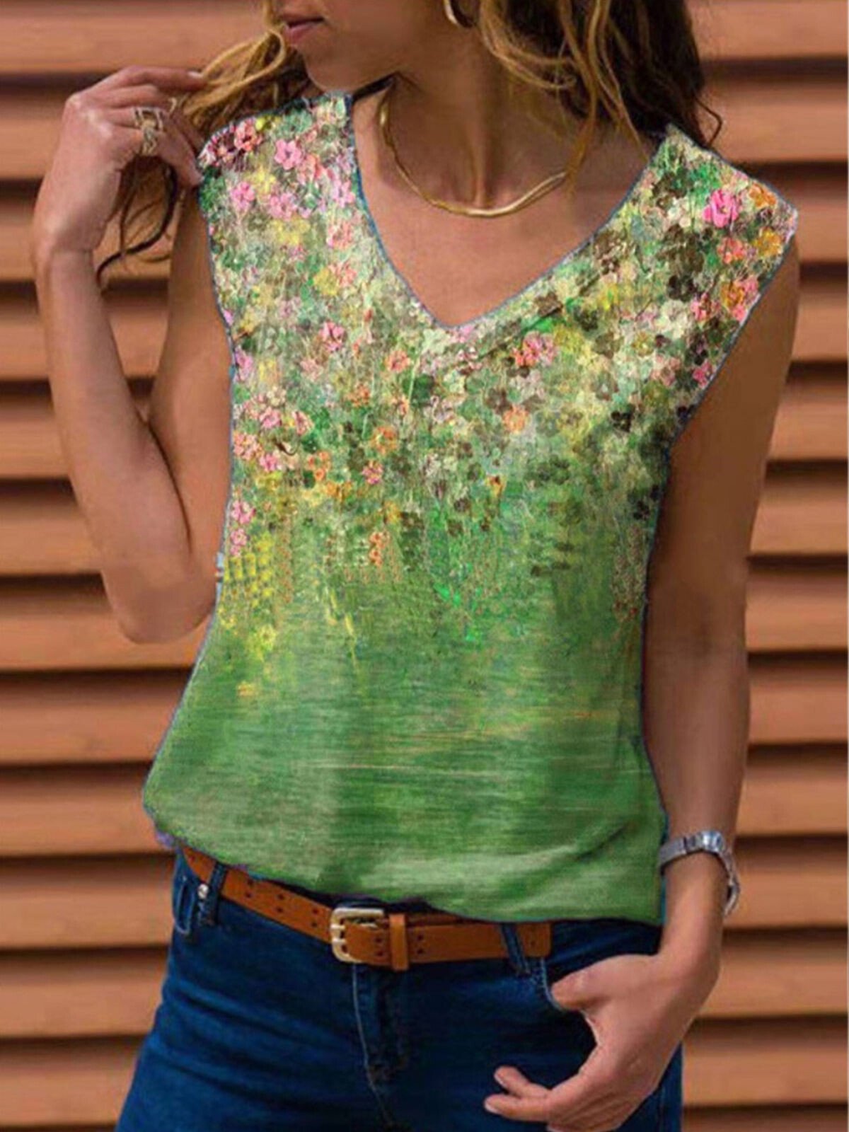 Women's Floral Garden Print Long Sleeve