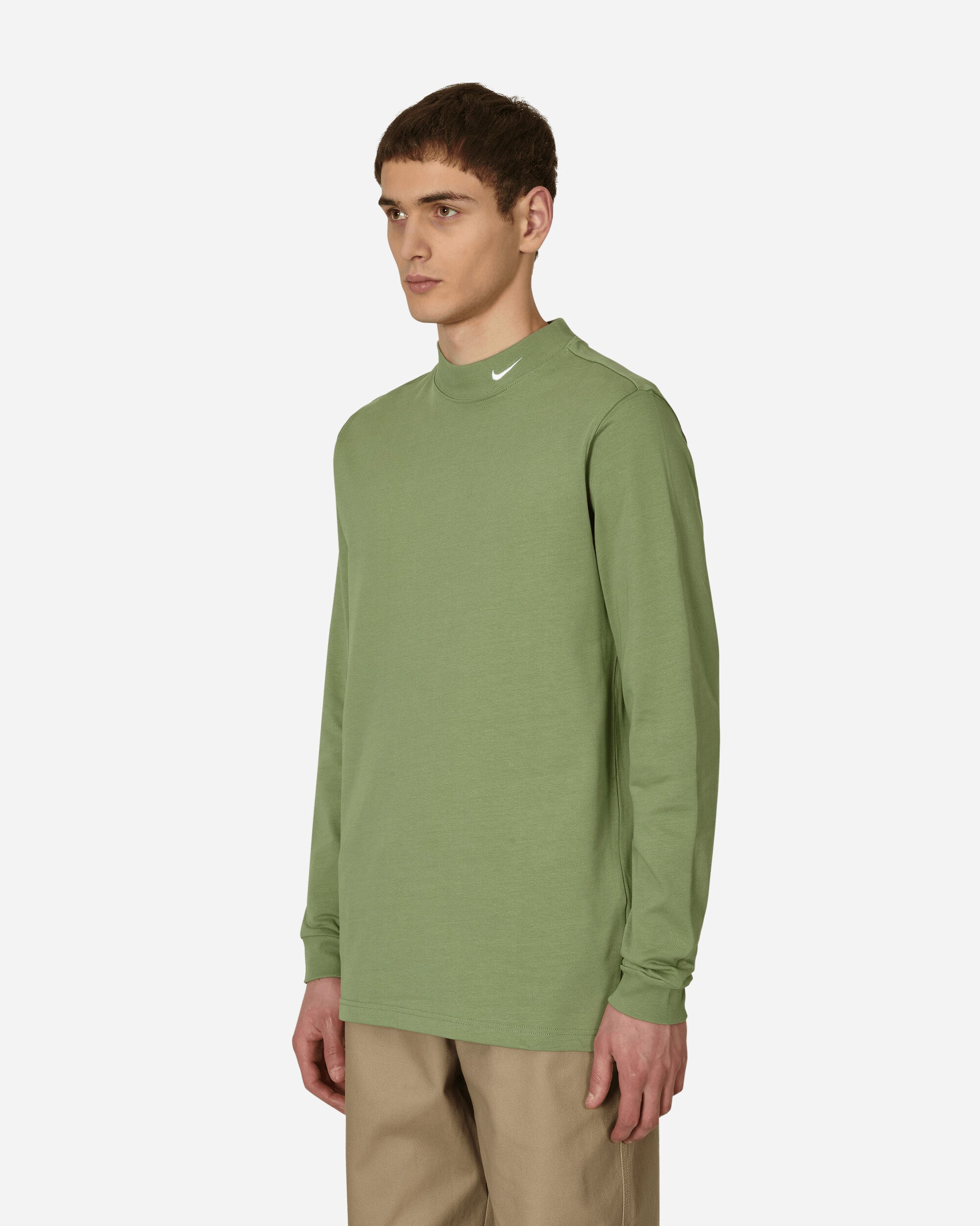 Mock Neck Longsleeve T-Shirt Green