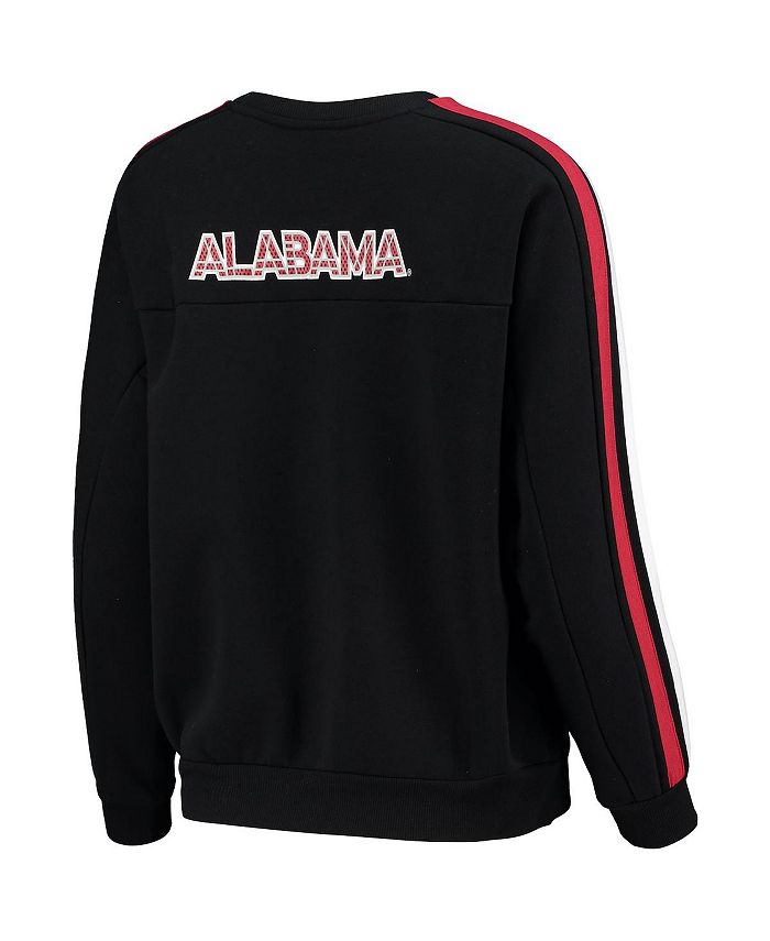 Women's Black Alabama Crimson Tide Perforated Logo Pullover Sweatshirt