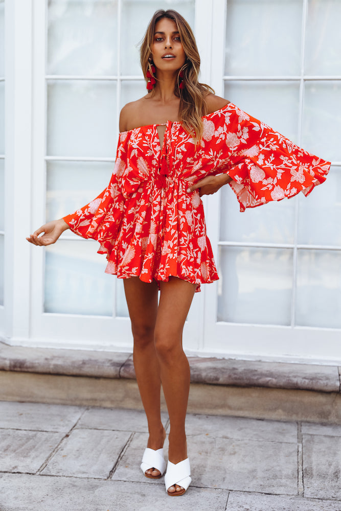 Made In The Aftermath Romper Red