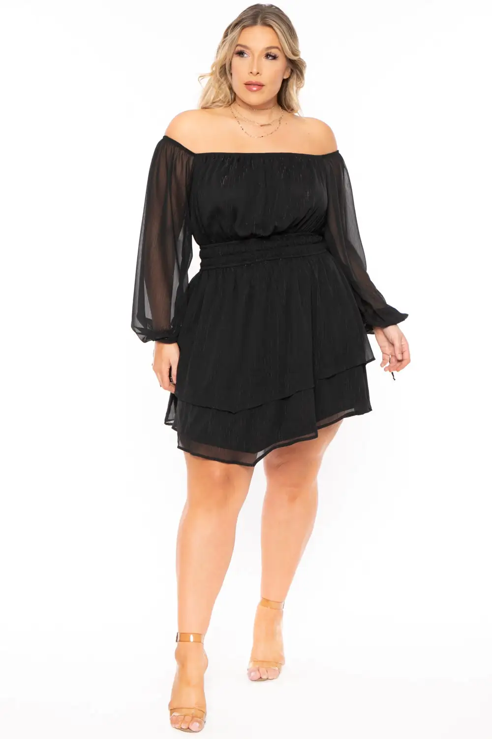 Plus Size Jolene Chiffon Dress - Black