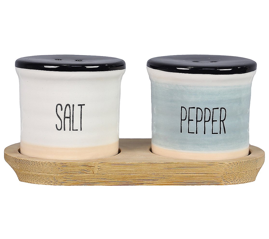 Young's Salt and Pepper Shakers Set w  Tray
