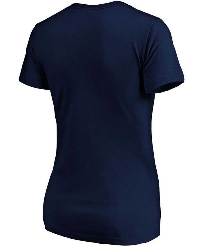 Women's Navy Atlanta Braves Victory Script V-Neck T-shirt
