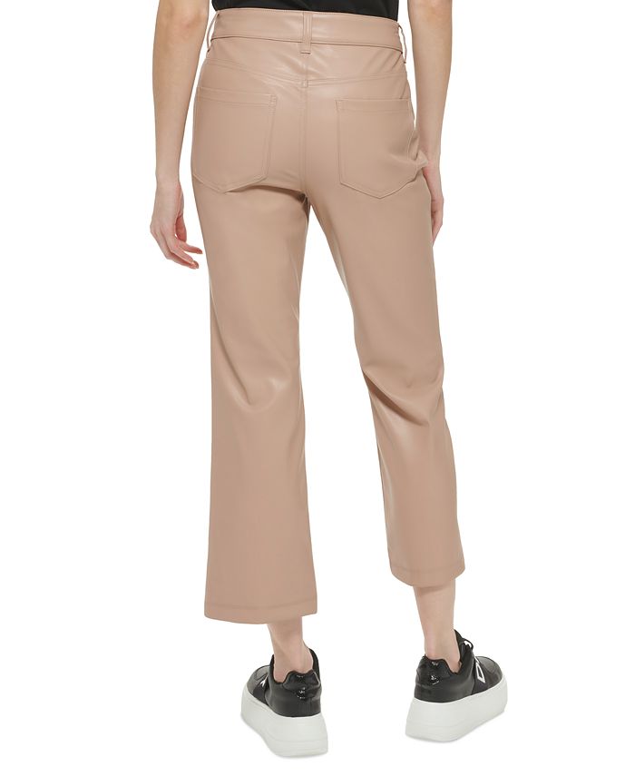 Women's Faux-Leather Cropped Ankle Pants