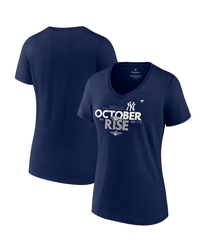 Women's Branded Navy New York Yankees 2022 Postseason Locker Room V-Neck Plus Size T-shirt