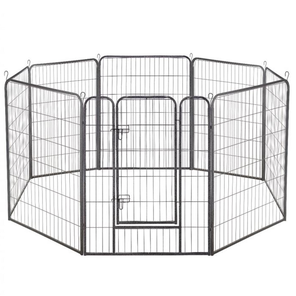 Dog Playpen 8 Panel Foldable Dog Pen Indoor/Outdoor Puppy Pen Pet Playpen for Large Dogs Heavy Duty Metal Exercise Fence for Small Animals with Door for Garden Play Yard 23.6