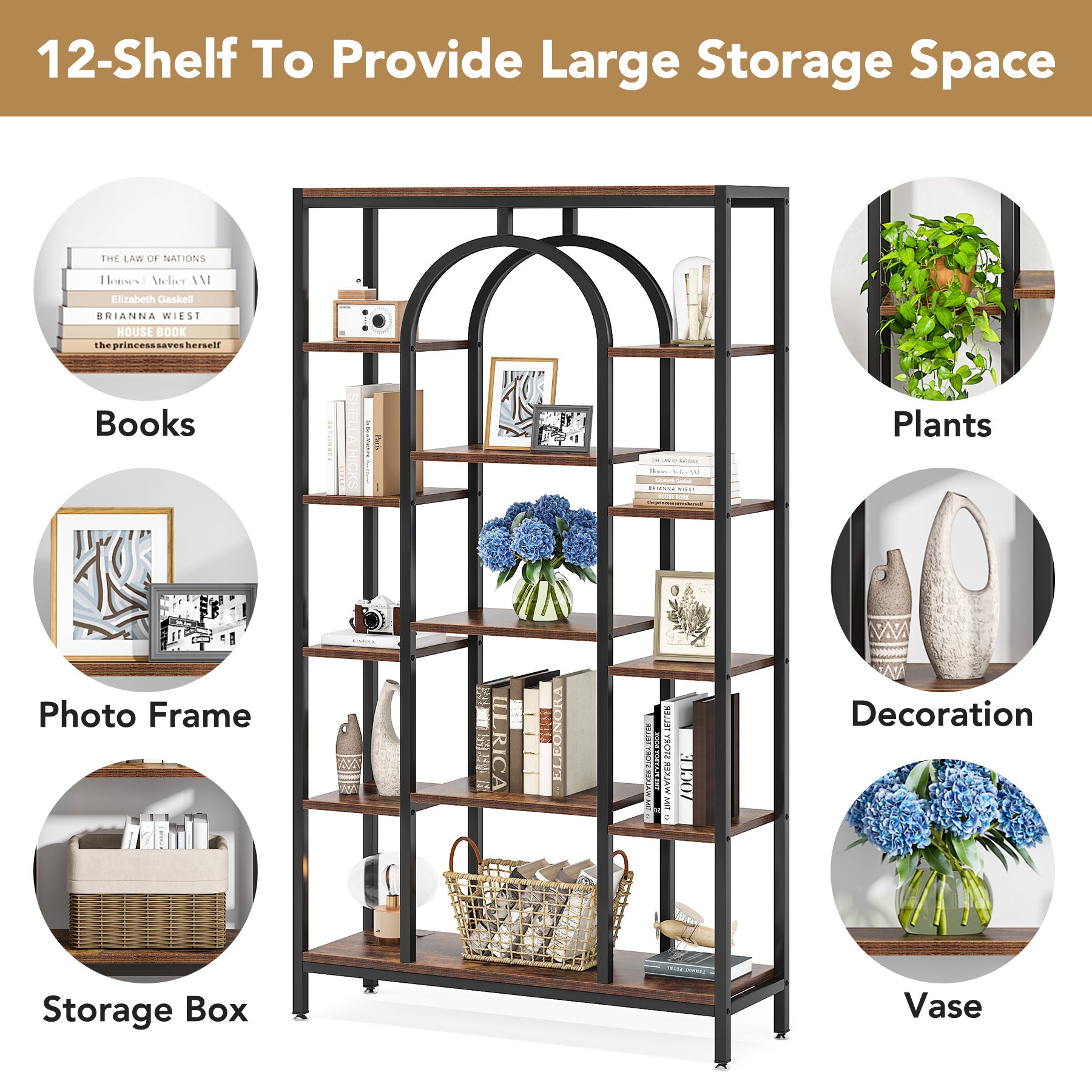 Freestanding Bookshelf, 70.9