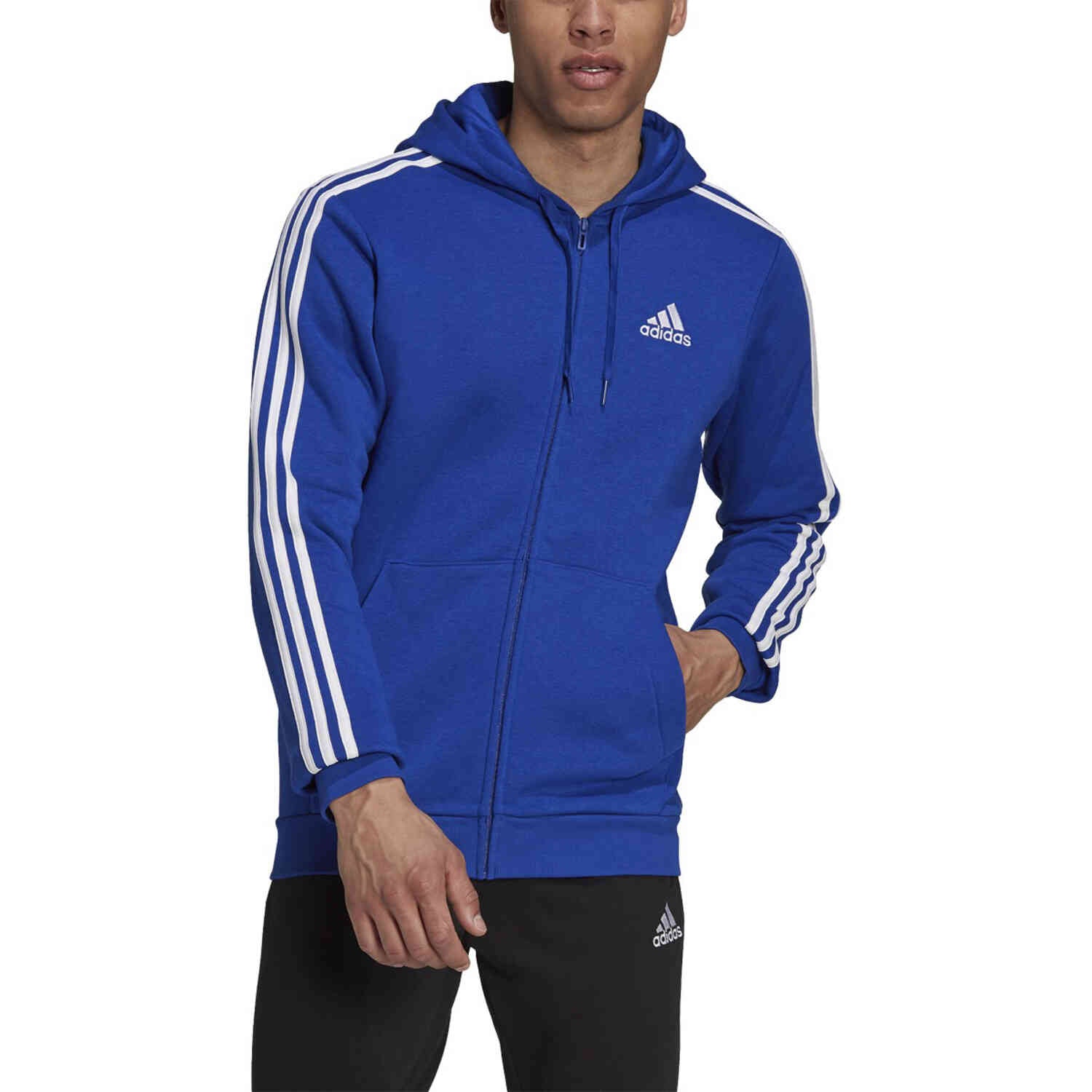 adidas Men's Essentials Fleece 3-Stripes Full-Zip Hoodie