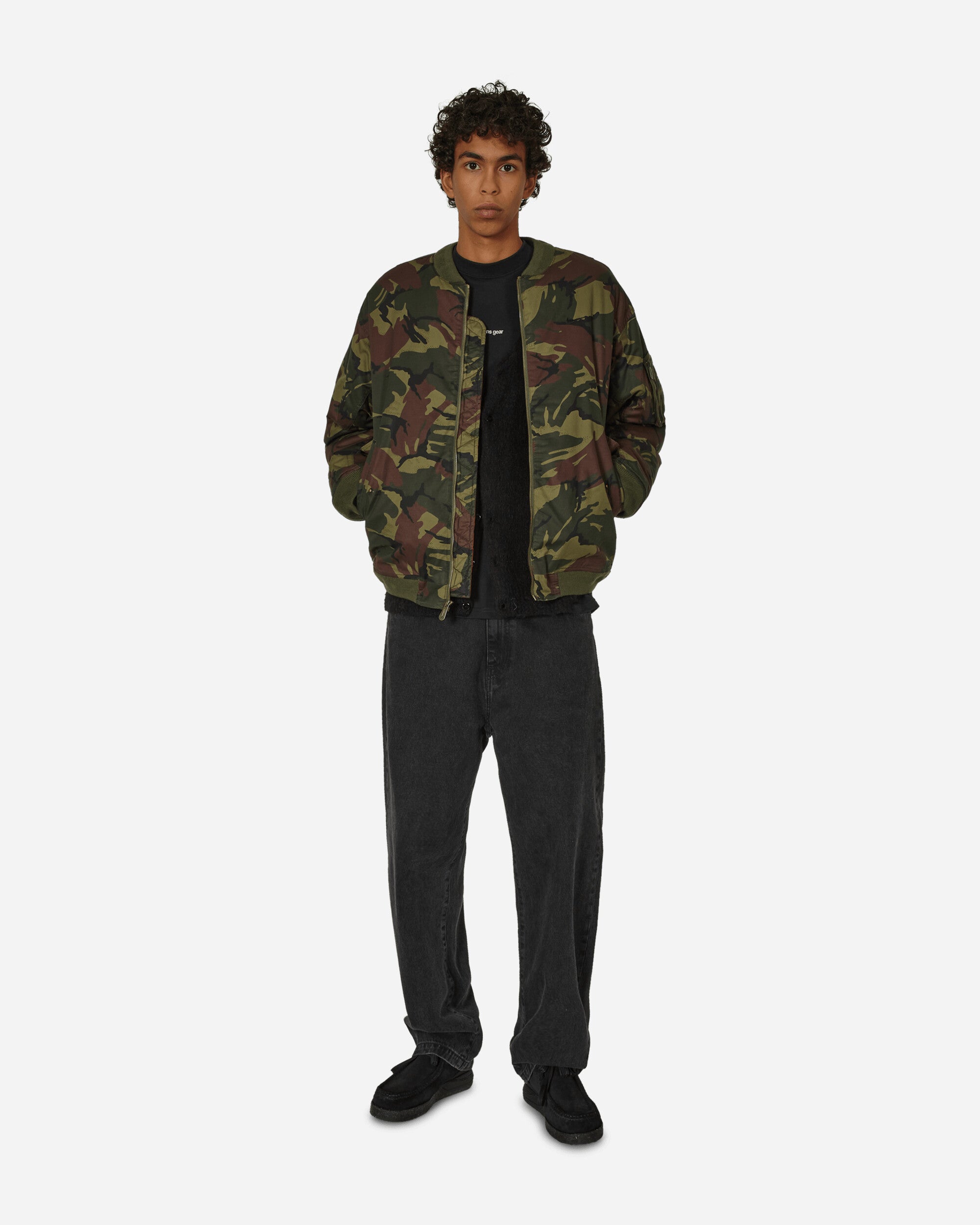 Woven MA1 Flight Jacket Camo Medium Olive / Black