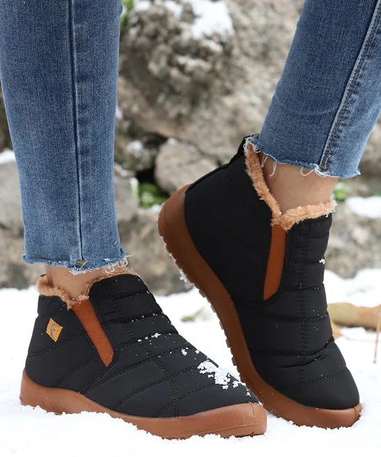 Black Quilted Snow Boot - Women