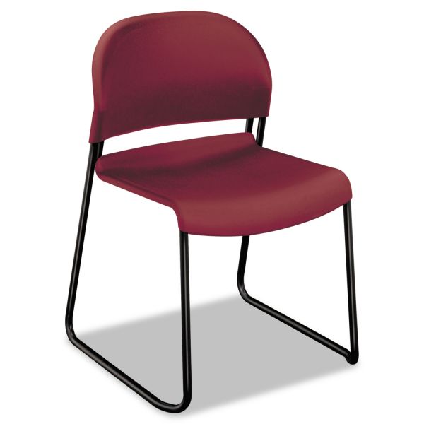 HON GuestStacker High Density Chairs， Supports 300 lb， 17.5
