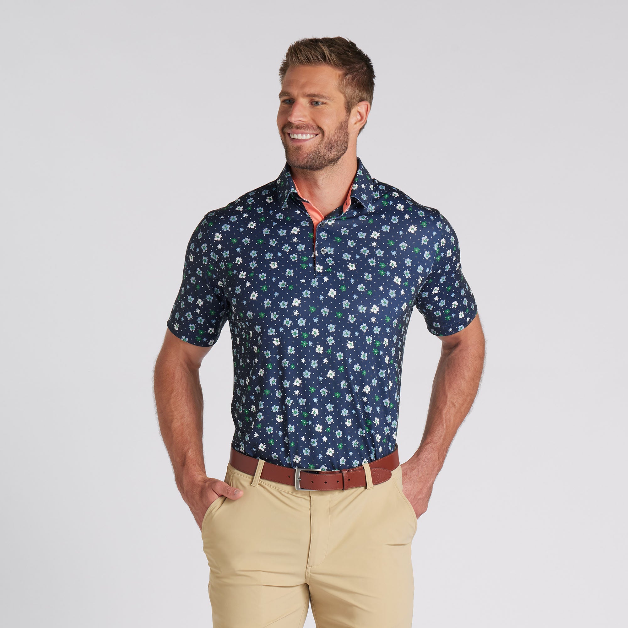 CLOUDSPUN Floral Golf Polo