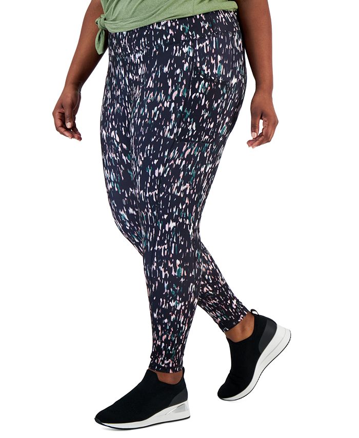 Plus Size Soft Sprint Printed 7/8-Leggings， Created for Macy's