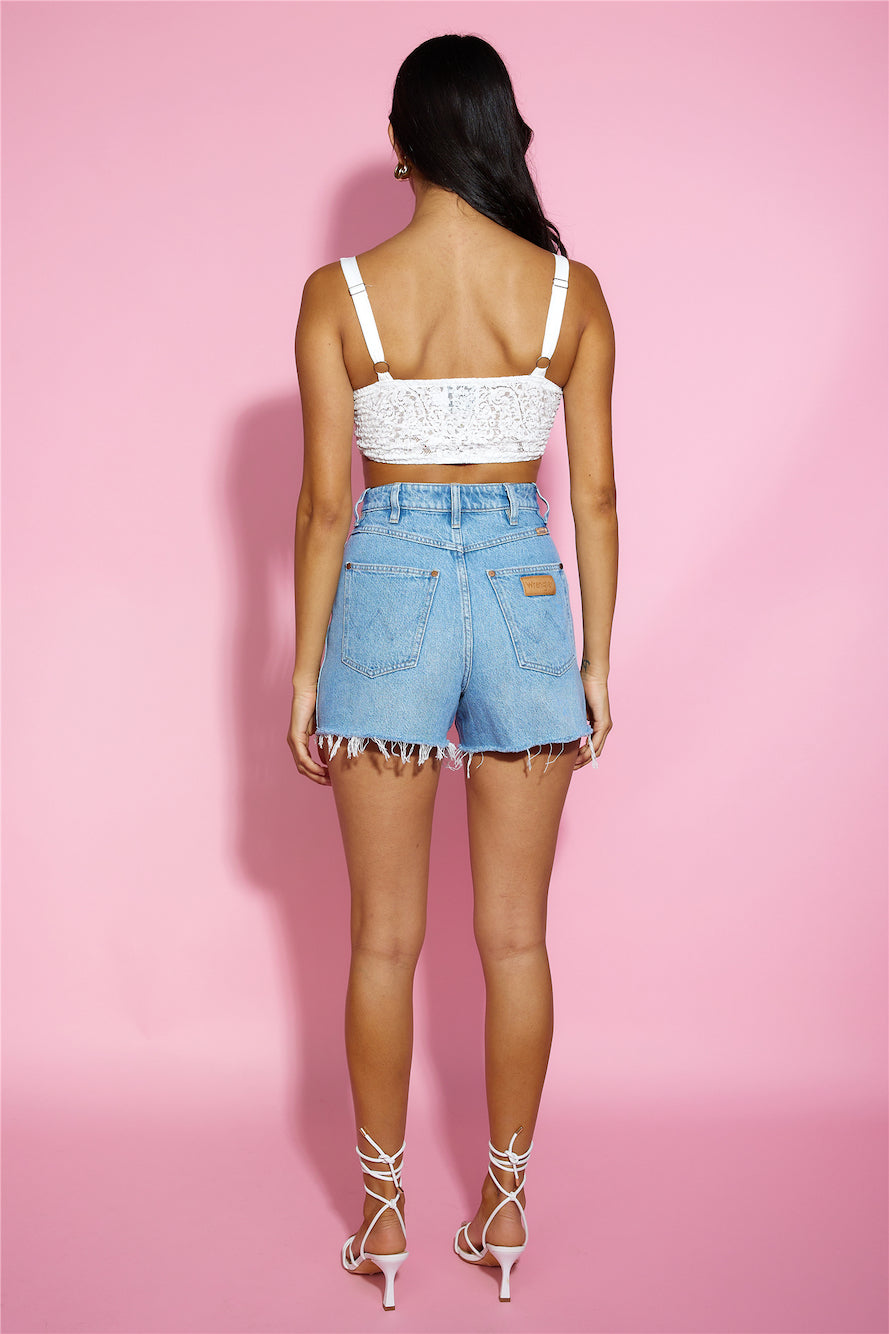 Lace Moment Crop Top White