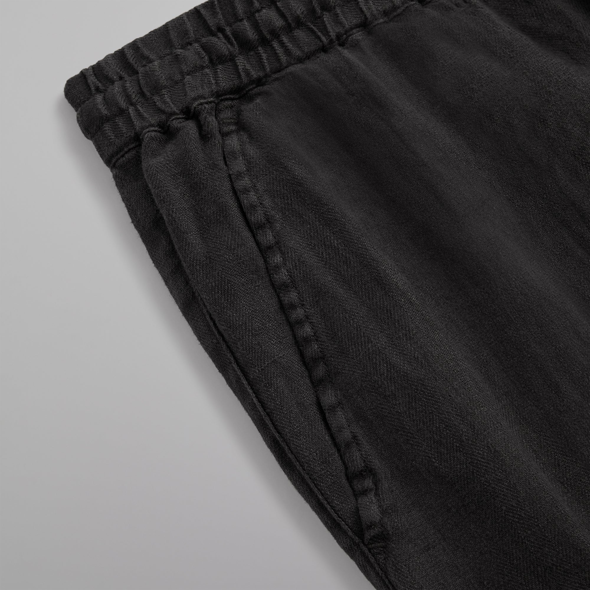 &Kin Herringbone Linen Barrow Pant - Black