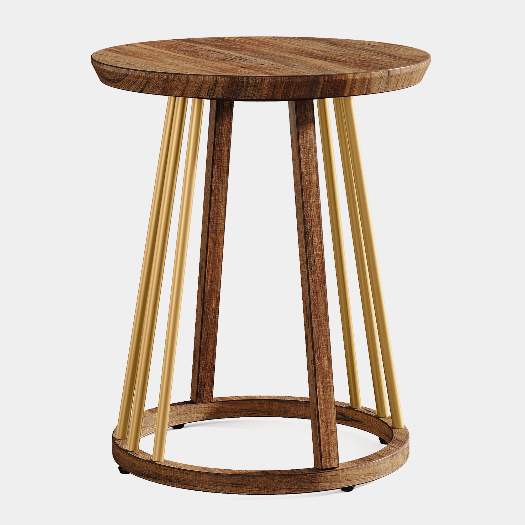 Round End Table, Modern Bedside Table Sofa Side Table for Couch