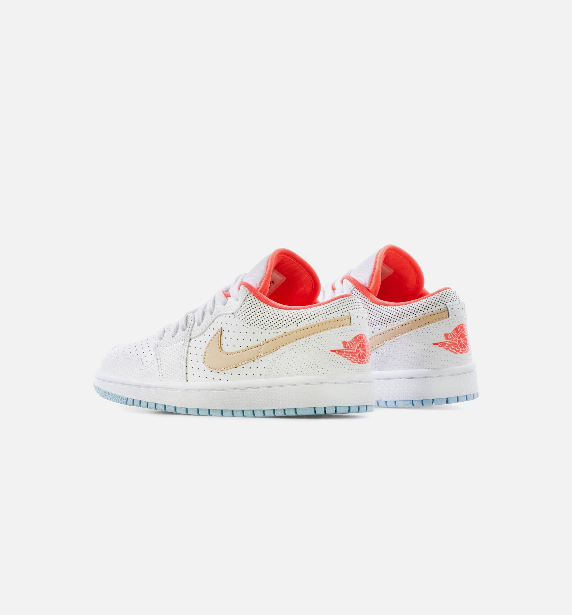 Air Jordan 1 Low White Sesame Womens Lifestyle Shoe - White/Sesame/Flash Crimson/Psychic Blue